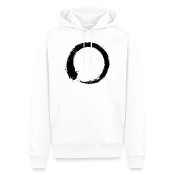 Enso Zen circle black - Men’s Premium Organic Hoodie - white - Front - Nico (187cm)