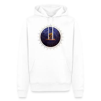 Hindouisme om symbole or violet - Sweat à capuche Premium bio Homme - blanc - Devant - Nico (187cm)
