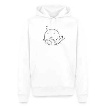 baleine bébé - Sweat à capuche Premium bio Homme - blanc - Devant - Nico (187cm)
