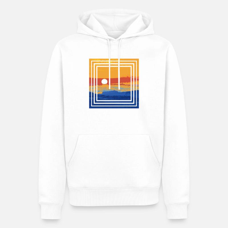 coucher du soleil - Sweat à capuche Premium bio Homme - blanc