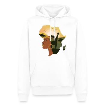 Afrique - Sweat à capuche Premium bio Homme - blanc - Devant - Nico (187cm)