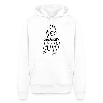 Huhn, verrücktes Huhn, Hühner, lustiges Bild - Männer Premium Bio Hoodie - Weiß - Vorne - Nico (187cm)