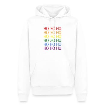 Hohoho Regenbogen LGBT - Männer Premium Bio Hoodie - Weiß - Vorne - Nico (187cm)
