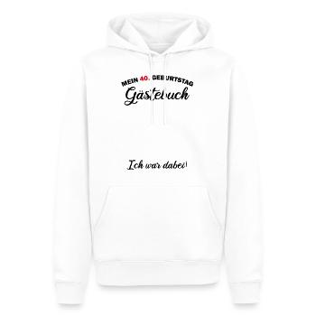 40. Geburtstag Party Geschenk Gästeliste - Männer Premium Bio Hoodie - Weiß - Vorne - Nico (187cm)