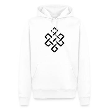 Infinity Knot Buddhism Happiness - Sweat à capuche Premium bio Homme - blanc - Devant - Nico (187cm)