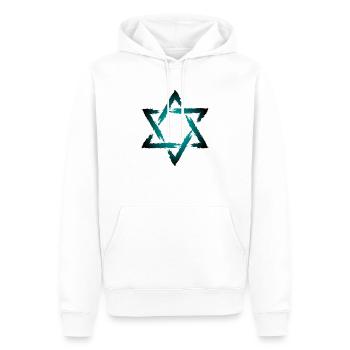 Davidstern - Männer Premium Bio Hoodie - Weiß - Vorne - Nico (187cm)