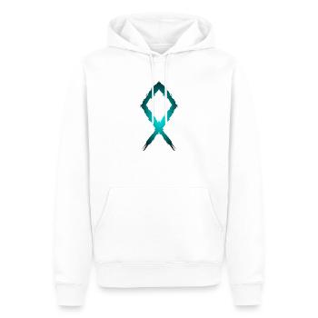 Othila rune symbol - Men’s Premium Organic Hoodie - white - Front - Nico (187cm)