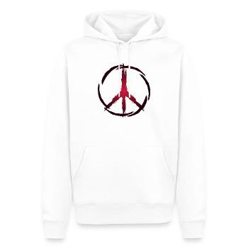 Symbole de paix - Sweat à capuche Premium bio Homme - blanc - Devant - Nico (187cm)