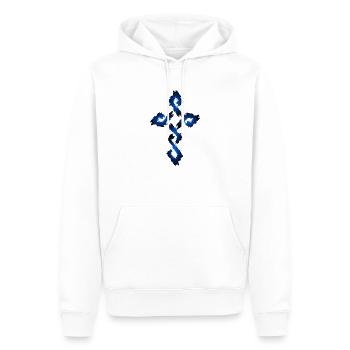 Kreuz Christentum Religion - Männer Premium Bio Hoodie - Weiß - Vorne - Nico (187cm)