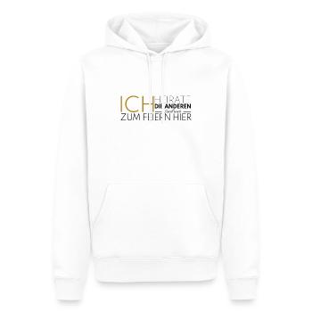 JGA Ich heirate die anderen feiern - Männer Premium Bio Hoodie - Weiß - Vorne - Nico (187cm)