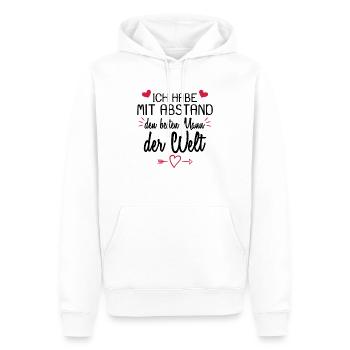 Ich habe mit Abstand den besten Mann der Welt - Männer Premium Bio Hoodie - Weiß - Vorne - Nico (187cm)
