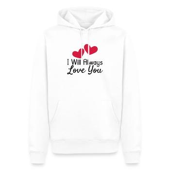 Love you - Männer Premium Bio Hoodie - Weiß - Vorne - Nico (187cm)