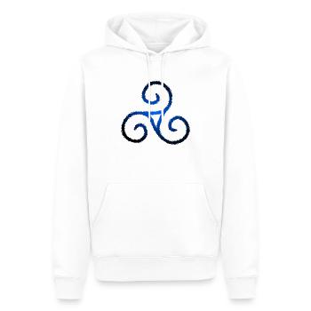 Keltisches Symbol Triskele Dreierspirale - Männer Premium Bio Hoodie - Weiß - Vorne - Nico (187cm)
