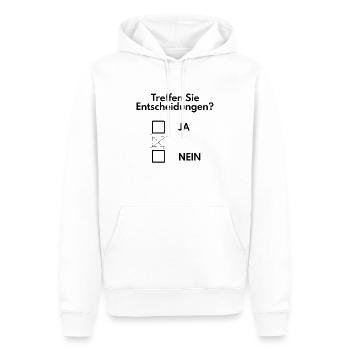 Entscheidung treffen lustig - Männer Premium Bio Hoodie - Weiß - Vorne - Nico (187cm)