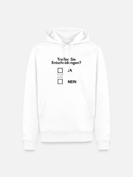 Entscheidung treffen lustig - Männer Premium Bio Hoodie - Weiß