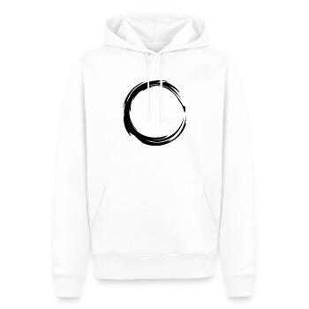 Kreis Symbol Schwarz Bürste - Männer Premium Bio Hoodie - Weiß - Vorne - Nico (187cm)
