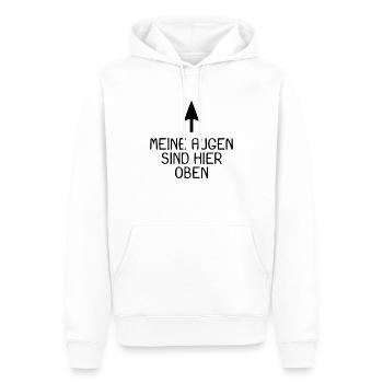 Mes yeux sont là - Sweat à capuche Premium bio Homme - blanc - Devant - Nico (187cm)