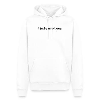 Ich hasse jeden - Männer Premium Bio Hoodie - Weiß - Vorne - Nico (187cm)