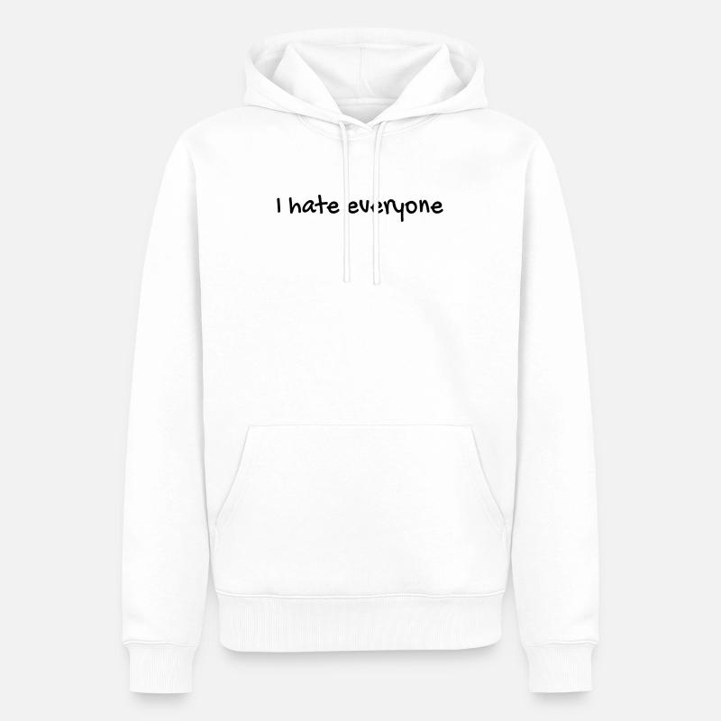 Ich hasse jeden - Männer Premium Bio Hoodie - Weiß