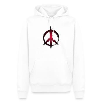 Symbole de paix hippie paix liberté amour - Sweat à capuche Premium bio Homme - blanc - Devant - Nico (187cm)