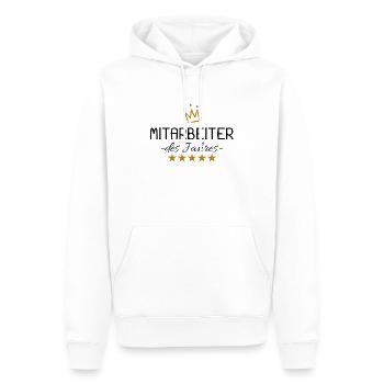 Mitarbeiter des Jahres - Männer Premium Bio Hoodie - Weiß - Vorne - Nico (187cm)