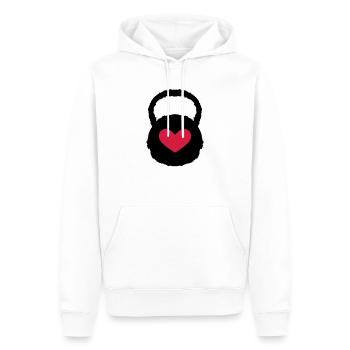 Entraînement cardio-training - Sweat à capuche Premium bio Homme - blanc - Devant - Nico (187cm)