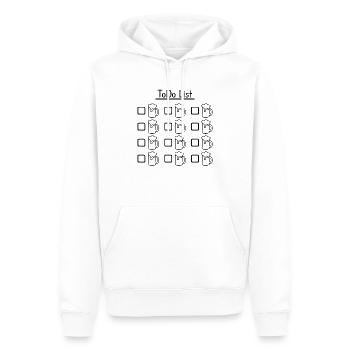 To Do Liste Bière - Sweat à capuche Premium bio Homme - blanc - Devant - Nico (187cm)