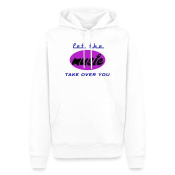Lass Musik über dich kommen - Männer Premium Bio Hoodie - Weiß - Vorne - Nico (187cm)