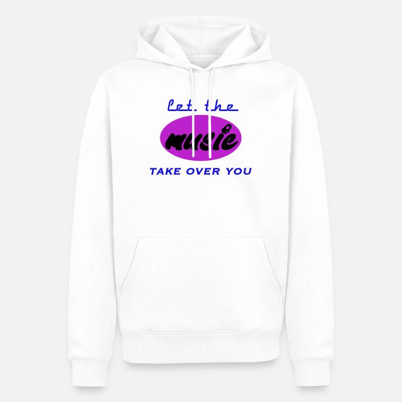 let take music over you - Sweat à capuche Premium bio Homme - blanc