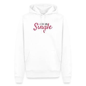 Ich bin Single Spruch - Männer Premium Bio Hoodie - Weiß - Vorne - Nico (187cm)