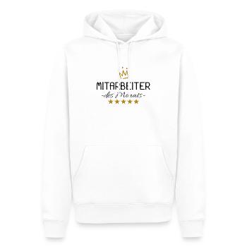 Mitarbeiter des Monats - Männer Premium Bio Hoodie - Weiß - Vorne - Nico (187cm)