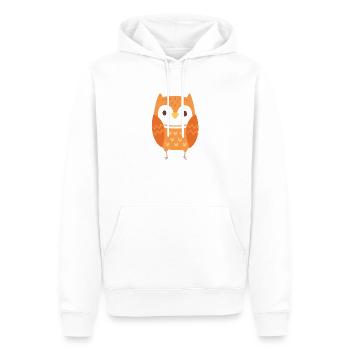 Eule - Männer Premium Bio Hoodie - Weiß - Vorne - Nico (187cm)