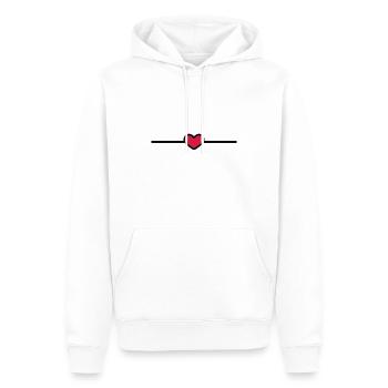 Ligne coeur petit symbole d'ornement de tiret coeur - Sweat à capuche Premium bio Homme - blanc - Devant - Nico (187cm)