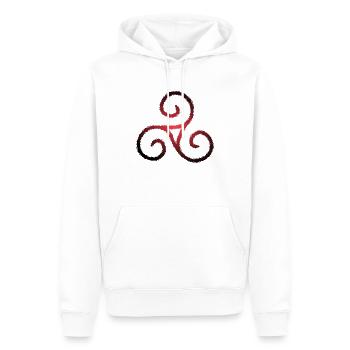 Keltisches Symbol Triskele Dreierspirale Spirale - Männer Premium Bio Hoodie - Weiß - Vorne - Nico (187cm)