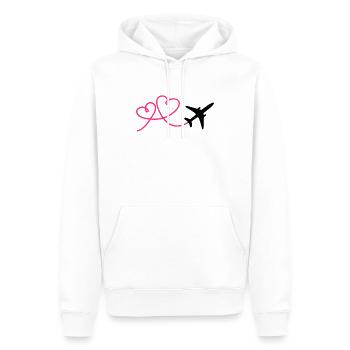 Flugzeug Flieger mit Herz - Männer Premium Bio Hoodie - Weiß - Vorne - Nico (187cm)