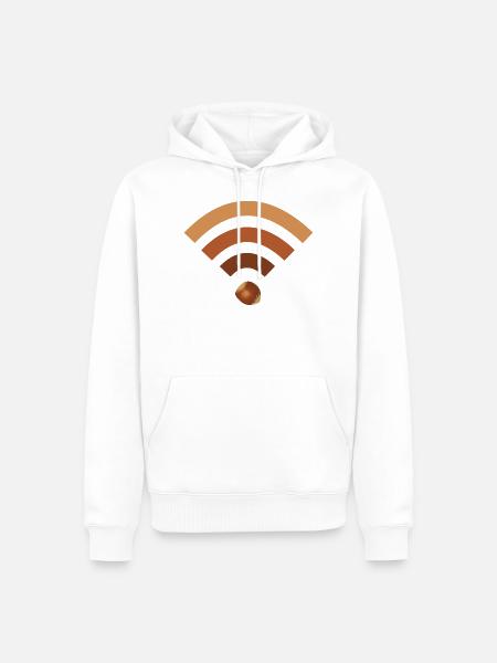 wifi hazelnut - Men’s Premium Organic Hoodie - white