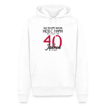 Heiße Mama mit 40 - 40. Geburtstag Geschenk - Männer Premium Bio Hoodie - Weiß - Vorne - Nico (187cm)