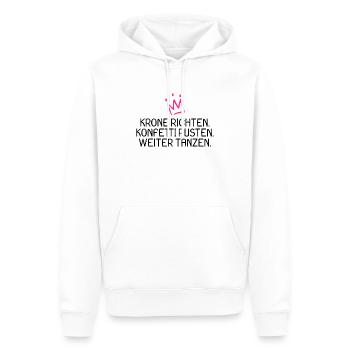 Krone richten Konfetti pusten weiter tanzen - Männer Premium Bio Hoodie - Weiß - Vorne - Nico (187cm)