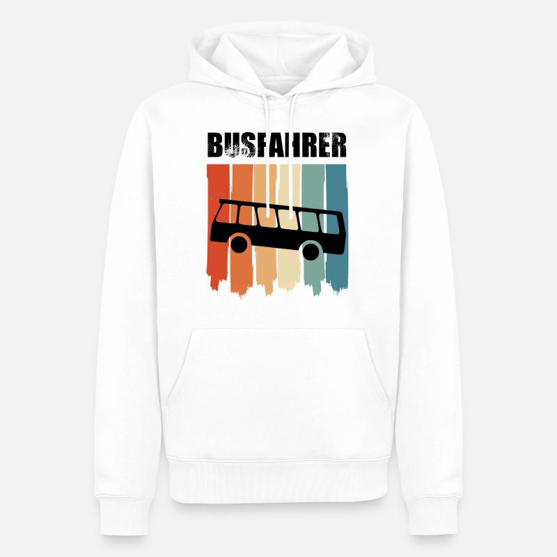 Stolzer Busfahrer retro Bus - Männer Premium Bio Hoodie - Weiß