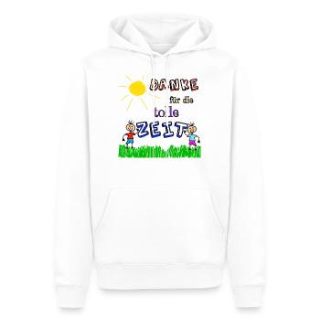 Danke für die tolle Zeit - Männer Premium Bio Hoodie - Weiß - Vorne - Nico (187cm)