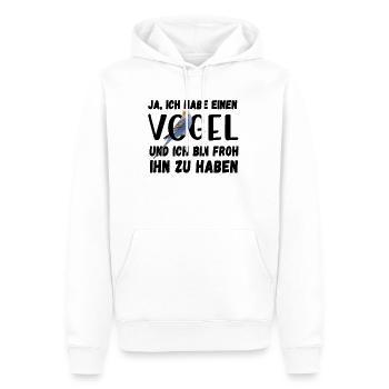 Ich habe einen Vogel Wellensittich Lustig Spruch - Männer Premium Bio Hoodie - Weiß - Vorne - Nico (187cm)