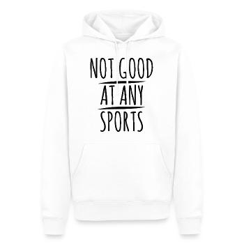 145 Not good at any Sports - Männer Premium Bio Hoodie - Weiß - Vorne - Nico (187cm)