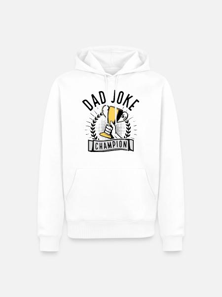 Papa Witz Champion - Männer Premium Bio Hoodie - Weiß