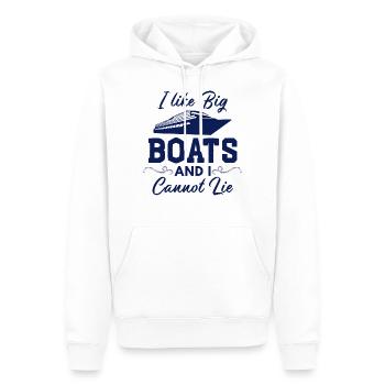 J’aime les Gros Boats et je ne sais pas faire de drôles - Sweat à capuche Premium bio Homme - blanc - Devant - Nico (187cm)