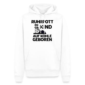 Ruhrpott Kind Nrw Geboren Kohle - Männer Premium Bio Hoodie - Weiß - Vorne - Nico (187cm)