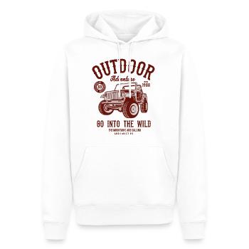 AVENTURE DE PLEIN AIR JEEP - Camping & Outdoor Shirt - Sweat à capuche Premium bio Homme - blanc - Devant - Nico (187cm)