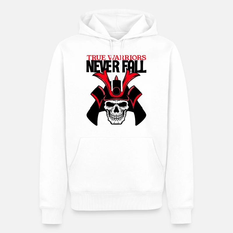 True Warriors Never Fall - Männer Premium Bio Hoodie - Weiß