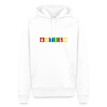 AUTISMUS ADHS LIEBE PAPI MAMI AUTIST BUNT MOTIVE - Männer Premium Bio Hoodie - Weiß - Vorne - Nico (187cm)