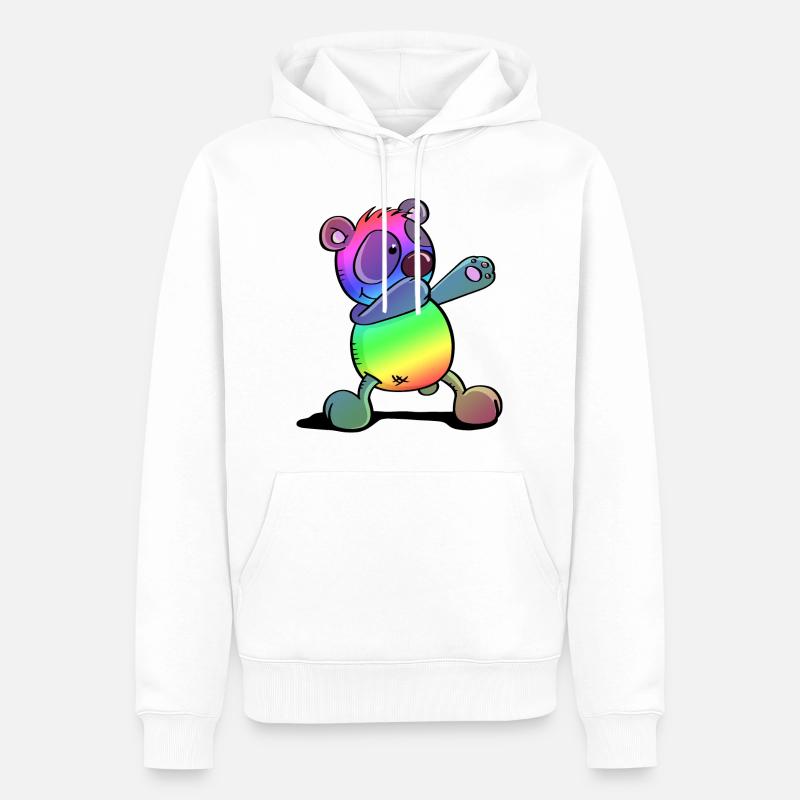 Bunter Pandabär - Dab Dance - Dabbing - Panda - Männer Premium Bio Hoodie - Weiß