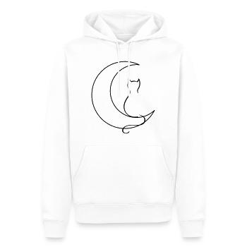 Chat de lune - Sweat à capuche Premium bio Homme - blanc - Devant - Nico (187cm)